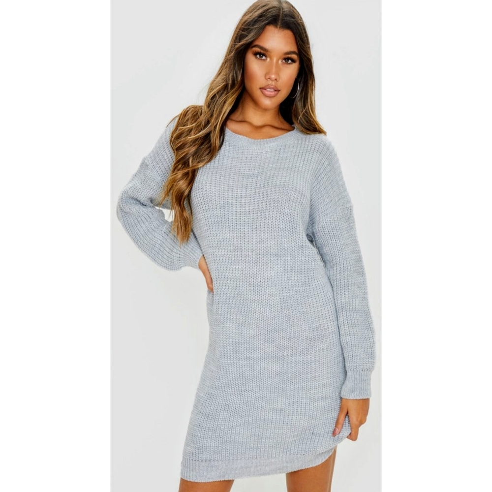 PLT Grey Knit Sweater Dress